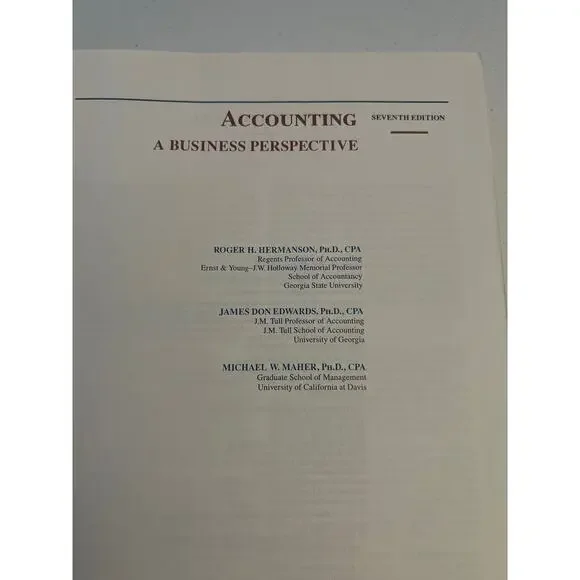 Financial Accounting: A Business Perspective by Roger H. Hermanson - Picture 3 of 10